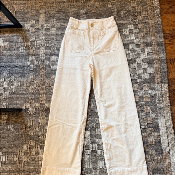 Anthropologie Maeve Colette Corduroy Pants - Ivory - size 26 - Picture 2 of 5